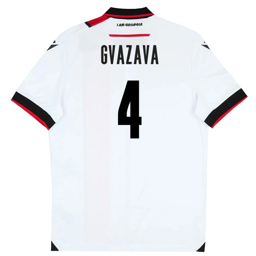 DanxenレディースジョージアNikoloz Gvazava#4白 黒 赤ホームシャツ26-28ジャージーユニフォーム