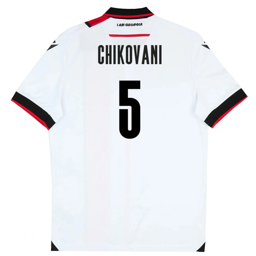 DanxenレディースジョージアNikoloz Chikovani#5白 黒 赤ホームシャツ26-28ジャージーユニフォーム