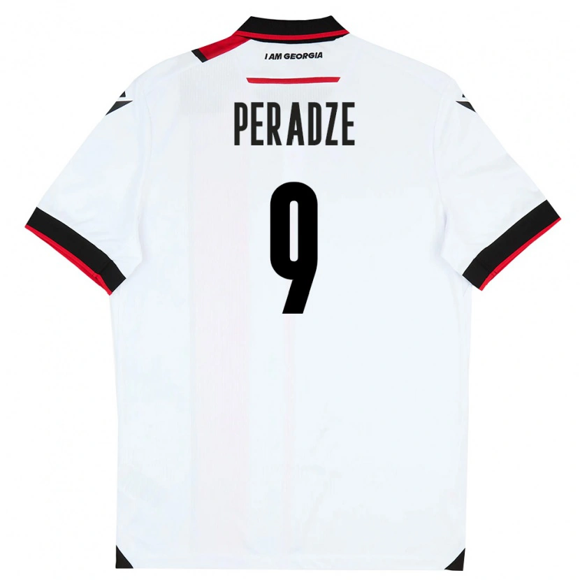 DanxenレディースジョージアGiorgi Peradze#9白 黒 赤ホームシャツ26-28ジャージーユニフォーム