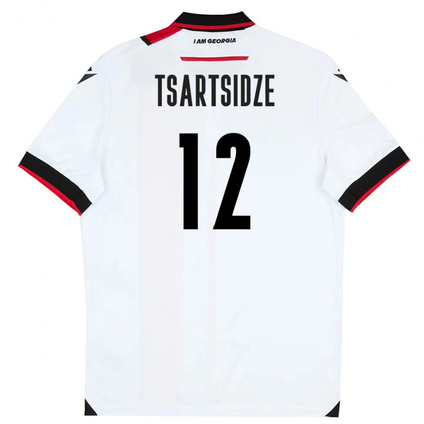 DanxenレディースジョージアSaba Tsartsidze#12白 黒 赤ホームシャツ26-28ジャージーユニフォーム