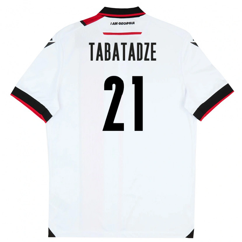 DanxenレディースジョージアGiorgi Tabatadze#21白 黒 赤ホームシャツ26-28ジャージーユニフォーム