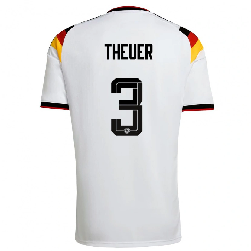 DanxenレディースドイツMaximilian Theuer#3白 黒 赤ホームシャツ26-28ジャージーユニフォーム
