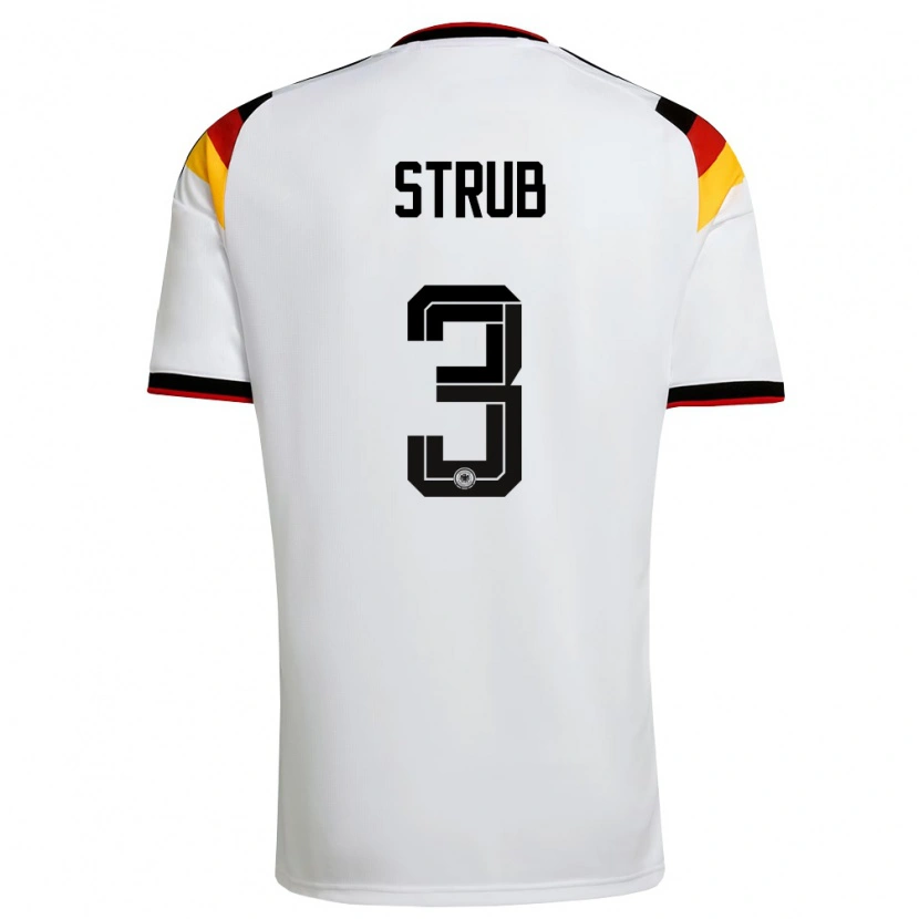 DanxenレディースドイツJona Strub#3白 黒 赤ホームシャツ26-28ジャージーユニフォーム