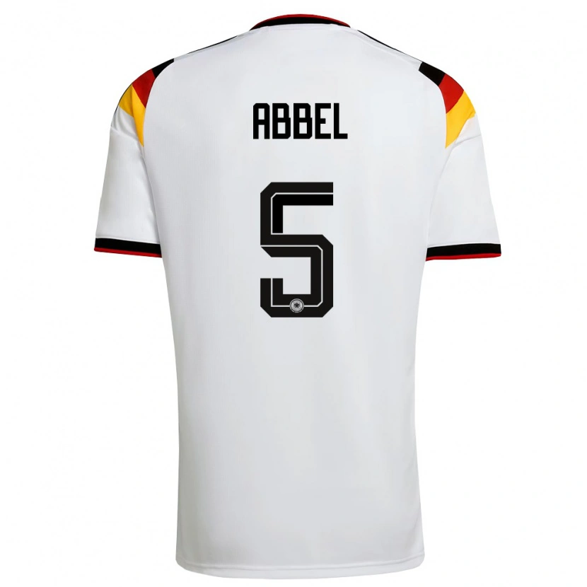 DanxenレディースドイツErik Abbel#5白 黒 赤ホームシャツ26-28ジャージーユニフォーム