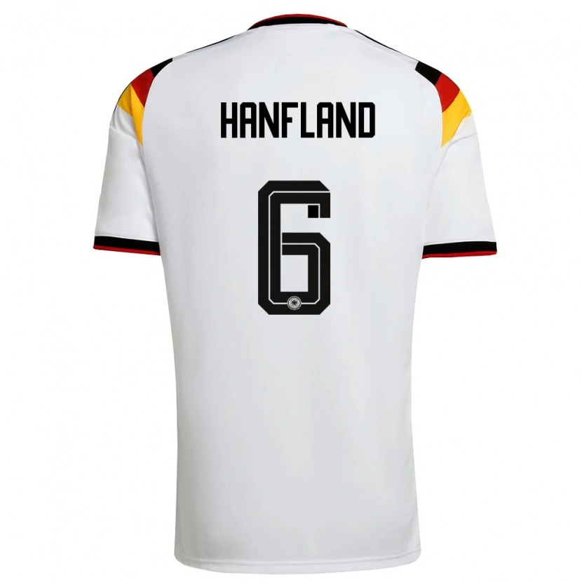 Danxenレディースドイツポール・ハンフランド#6白 黒 赤ホームシャツ26-28ジャージーユニフォーム