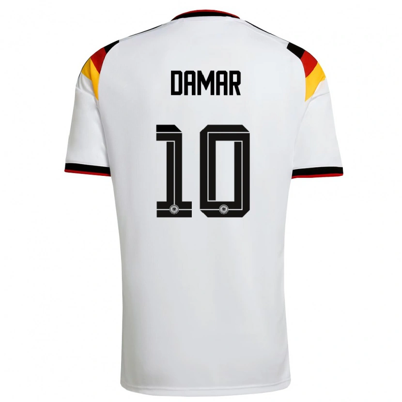 Danxenレディースドイツムハンマド・ダマー#10白 黒 赤ホームシャツ26-28ジャージーユニフォーム