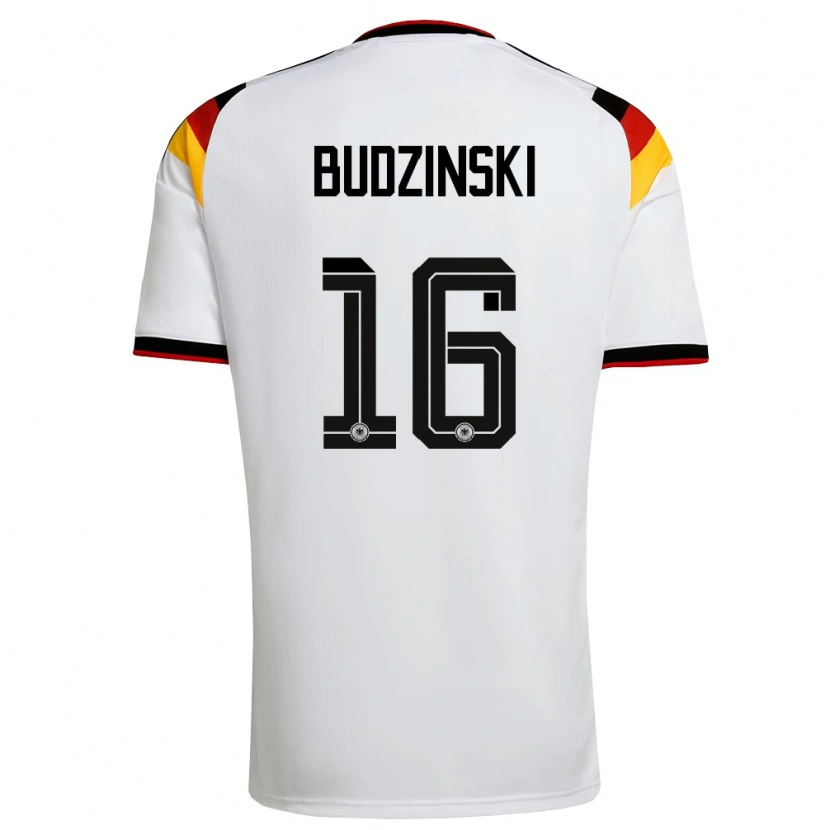 DanxenレディースドイツKurt Budzinski#16白 黒 赤ホームシャツ26-28ジャージーユニフォーム