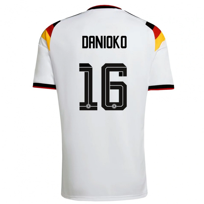 Danxenレディースドイツリーロン・ダニオコ#16白 黒 赤ホームシャツ26-28ジャージーユニフォーム
