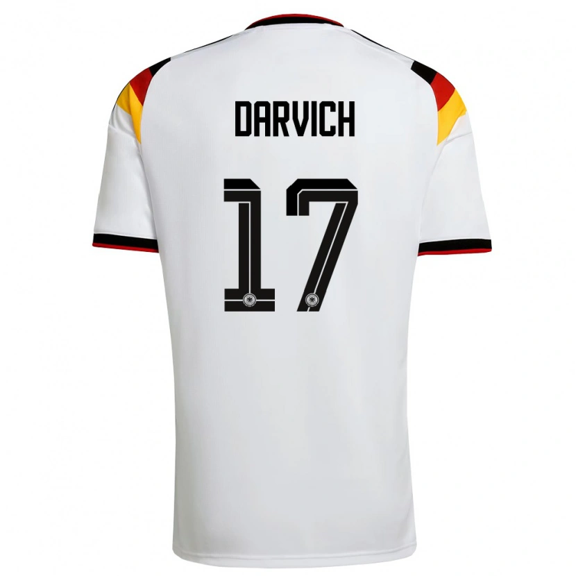 Danxenレディースドイツノア・ダービッチ#17白 黒 赤ホームシャツ26-28ジャージーユニフォーム