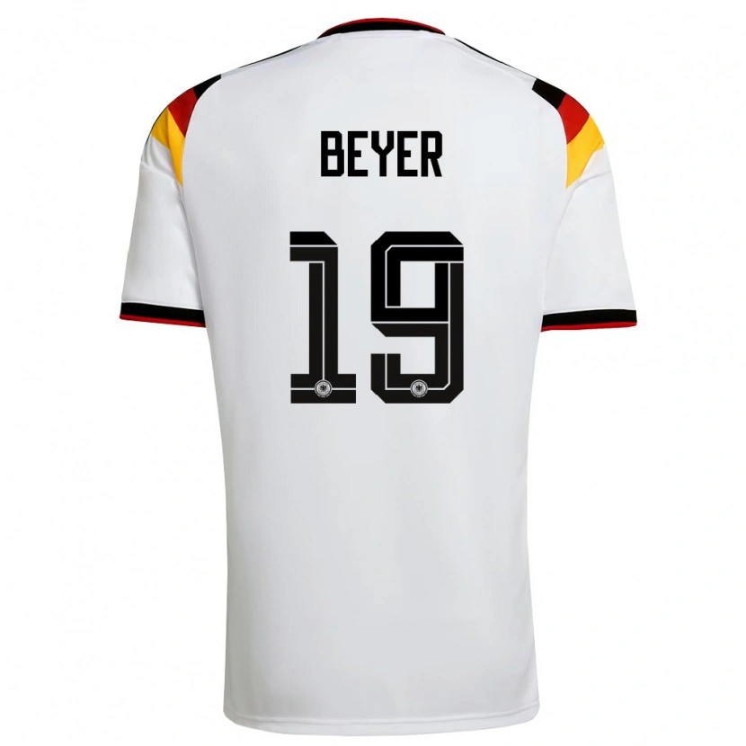 Danxenレディースドイツルイス・バイヤー#19白 黒 赤ホームシャツ26-28ジャージーユニフォーム