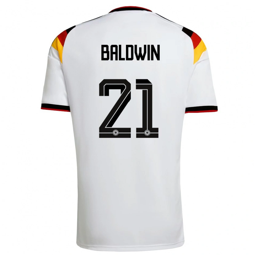 DanxenレディースドイツKevin Baldwin#21白 黒 赤ホームシャツ26-28ジャージーユニフォーム