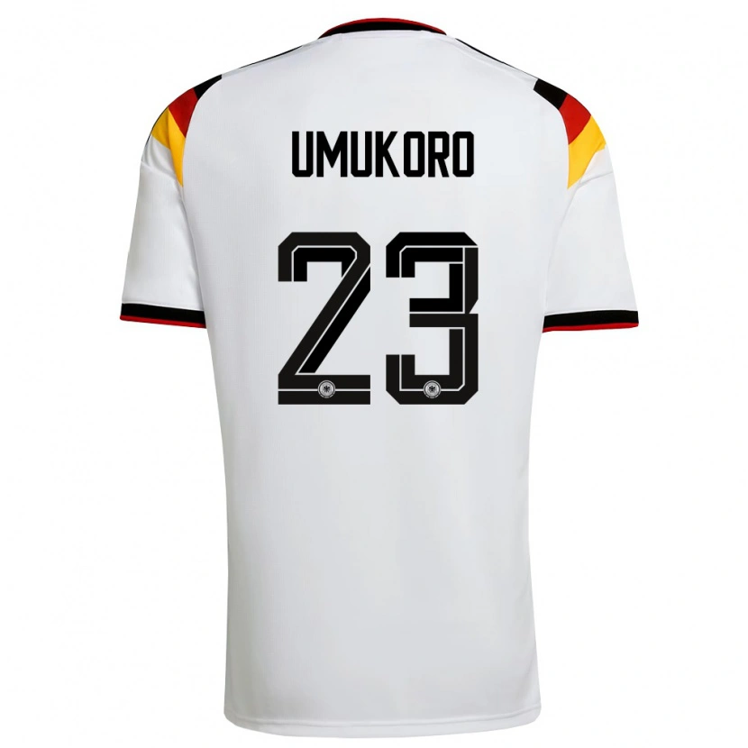 DanxenレディースドイツJayden Umukoro#23白 黒 赤ホームシャツ26-28ジャージーユニフォーム
