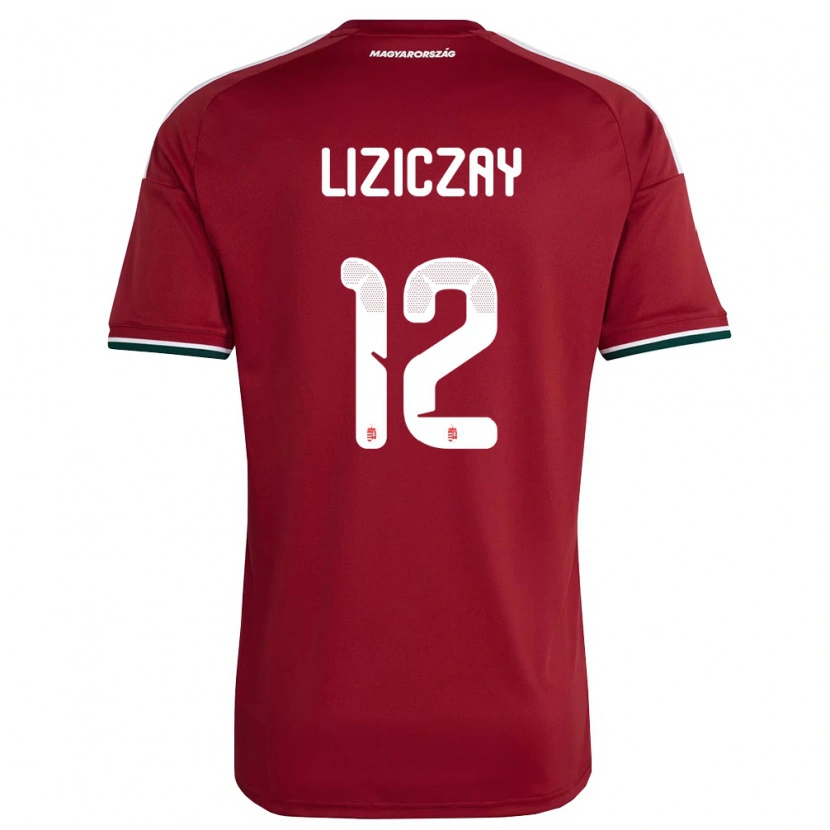 DanxenレディースハンガリーZsombor Liziczay#12赤 白 緑ホームシャツ26-28ジャージーユニフォーム