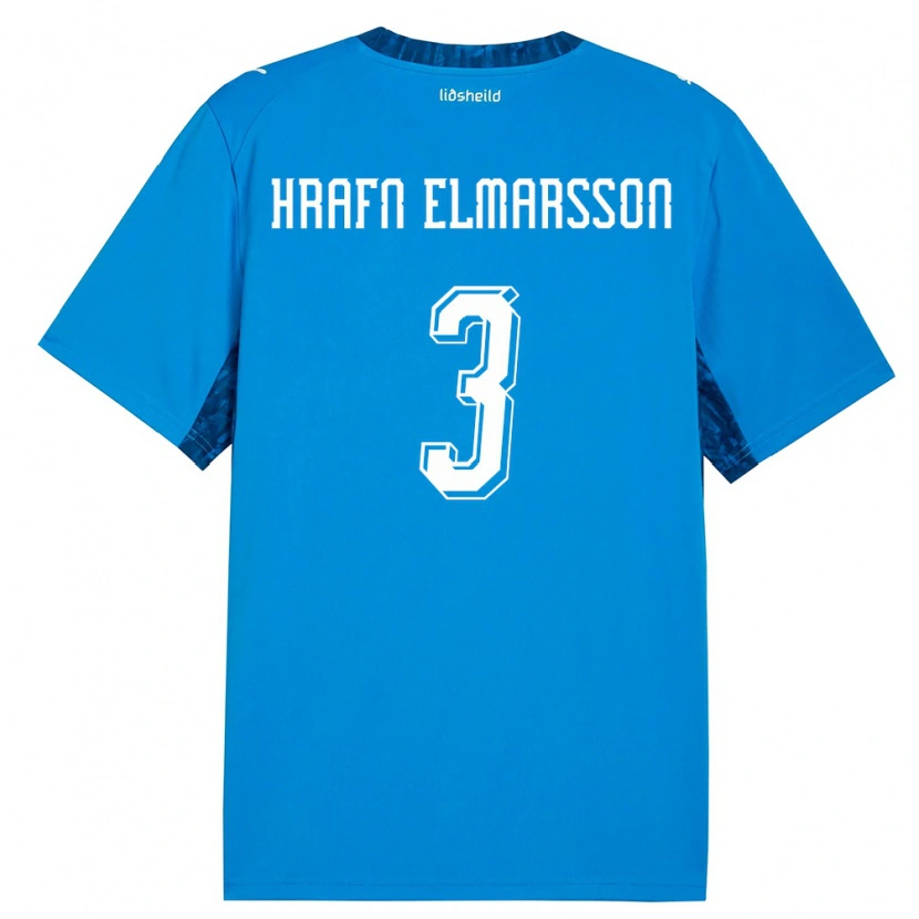 DanxenレディースアイスランドLeó Hrafn Elmarsson#3青 紺ホームシャツ26-28ジャージーユニフォーム