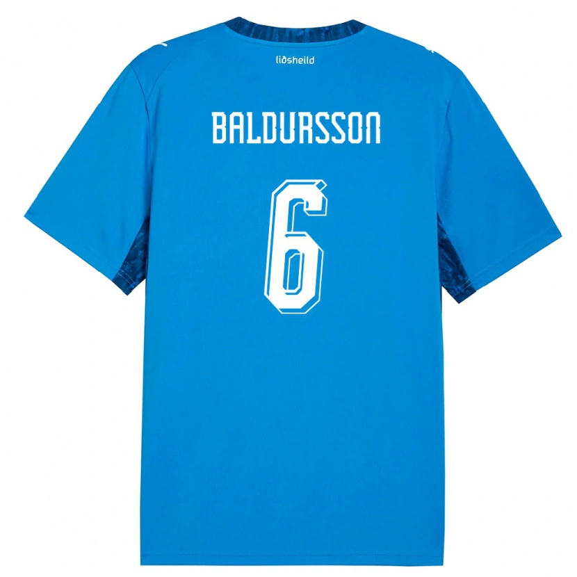 DanxenレディースアイスランドBreki Baldursson#6青 紺ホームシャツ26-28ジャージーユニフォーム