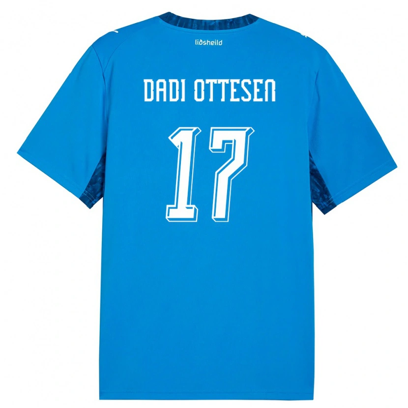 DanxenレディースアイスランドMagnus Dadi Ottesen#17青 紺ホームシャツ26-28ジャージーユニフォーム
