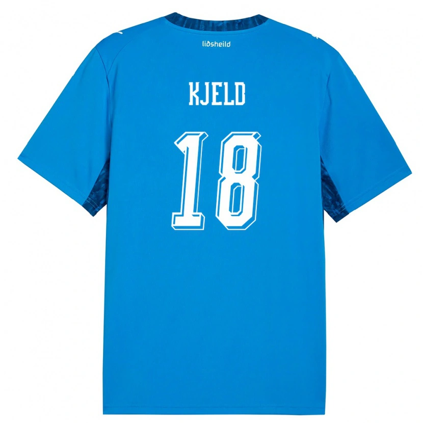 DanxenレディースアイスランドMattías Kjeld#18青 紺ホームシャツ26-28ジャージーユニフォーム