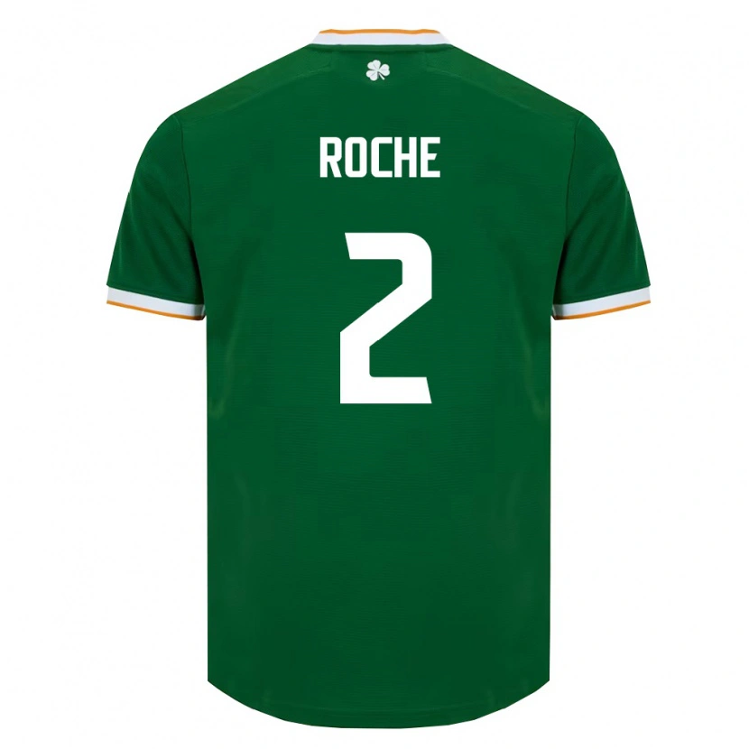 Danxenレディースアイルランド島James Roche#2ダークグリーン 白ホームシャツ26-28ジャージーユニフォーム