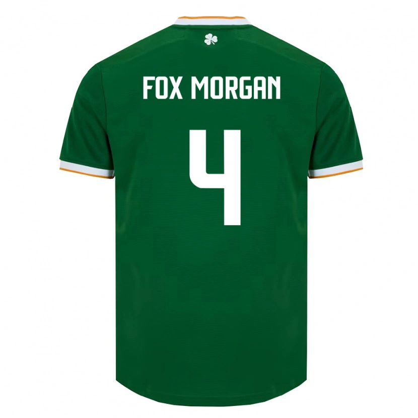 Danxenレディースアイルランド島Robert Fox Morgan#4ダークグリーン 白ホームシャツ26-28ジャージーユニフォーム