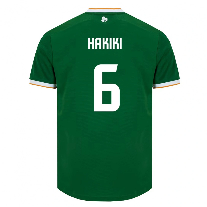 Danxenレディースアイルランド島Jad Hakiki#6ダークグリーン 白ホームシャツ26-28ジャージーユニフォーム