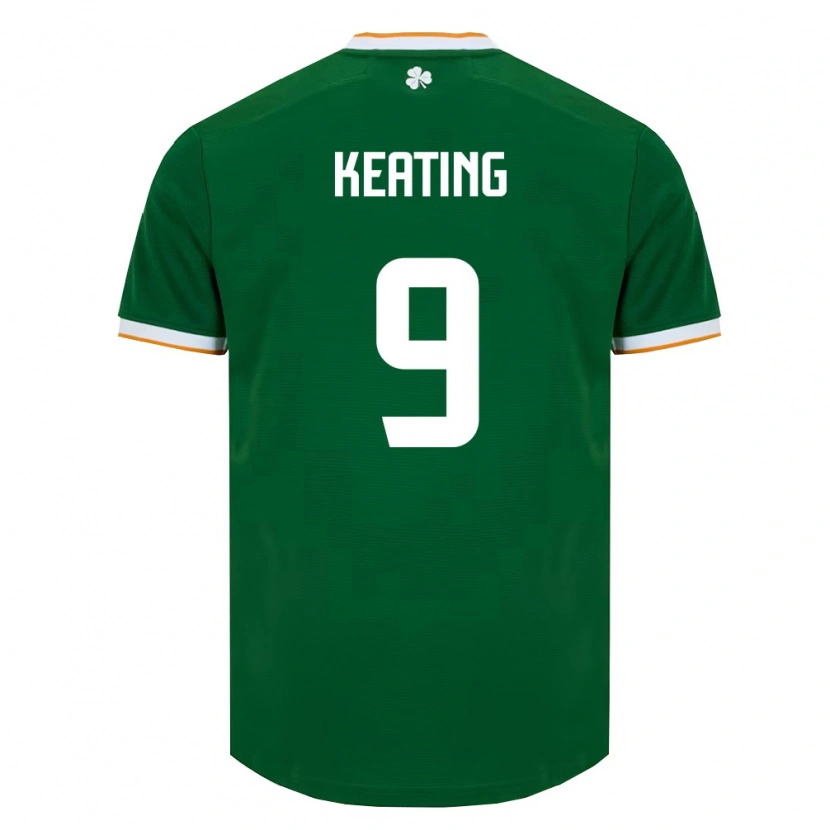 Danxenレディースアイルランド島Ronan Keating#9ダークグリーン 白ホームシャツ26-28ジャージーユニフォーム