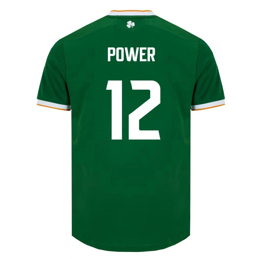 Danxenレディースアイルランド島Nathan Power#12ダークグリーン 白ホームシャツ26-28ジャージーユニフォーム