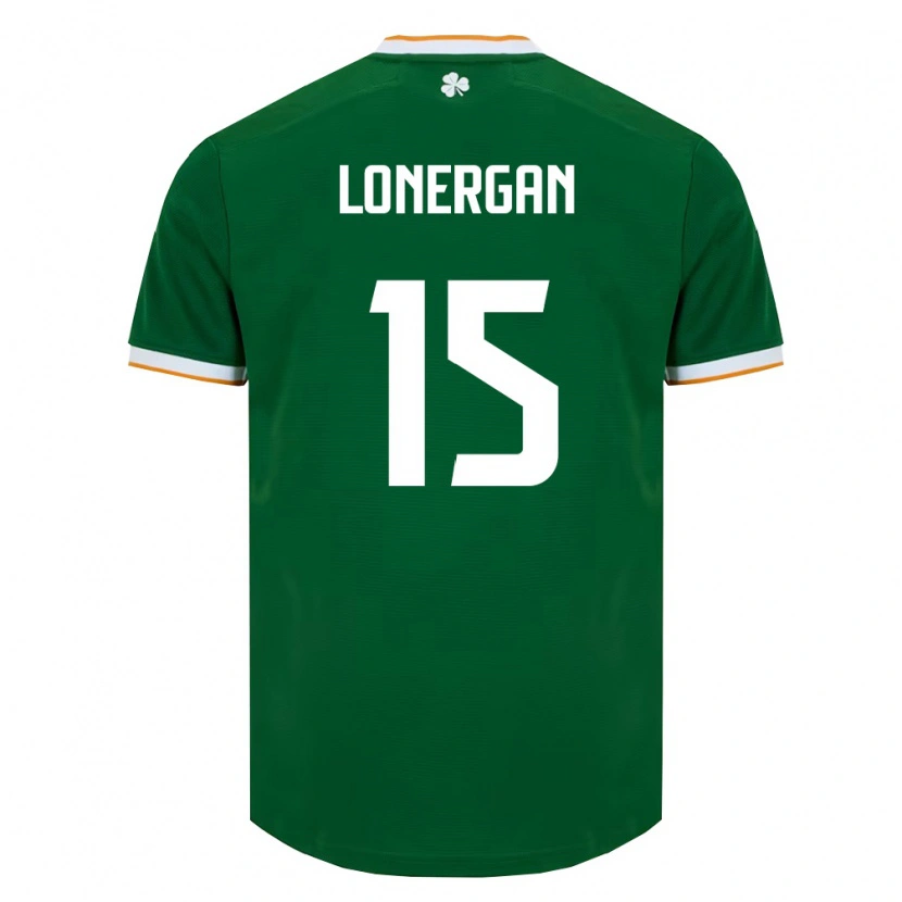 Danxenレディースアイルランド島Tom Lonergan#15ダークグリーン 白ホームシャツ26-28ジャージーユニフォーム