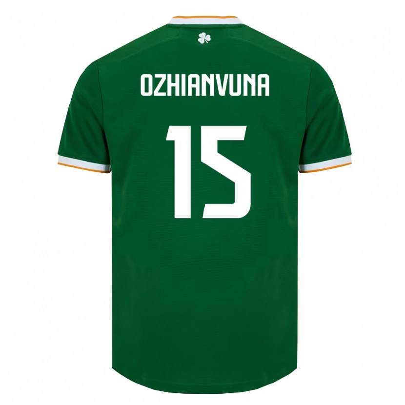 Danxenレディースアイルランド島Victor Ozhianvuna#15ダークグリーン 白ホームシャツ26-28ジャージーユニフォーム