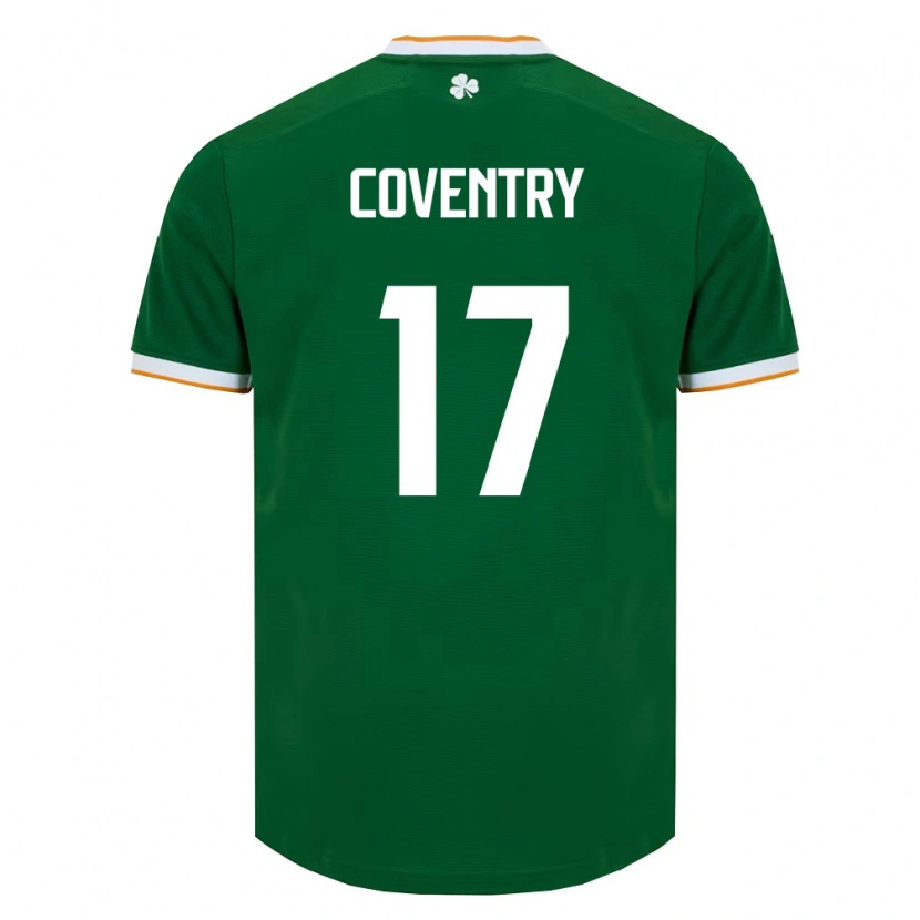 Danxenレディースアイルランド島コナー・コベントリー#17ダークグリーン 白ホームシャツ26-28ジャージーユニフォーム