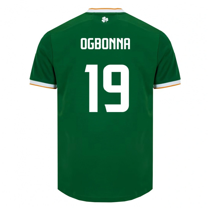 Danxenレディースアイルランド島Goodness Ogbonna#19ダークグリーン 白ホームシャツ26-28ジャージーユニフォーム