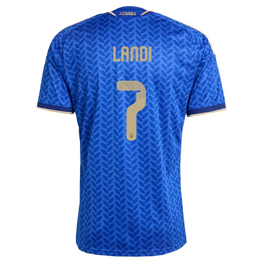 DanxenレディースイタリアJacopo Landi#7青 紺 金ホームシャツ26-28ジャージーユニフォーム
