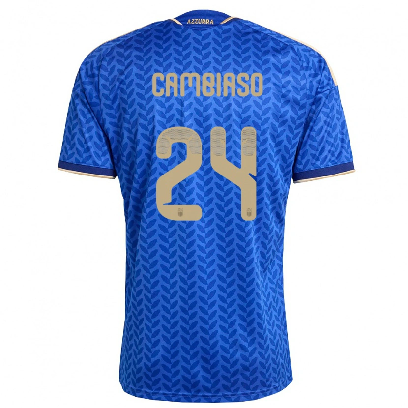 Danxenレディースイタリアアンドレア・カンビアーゾ#24青 紺 金ホームシャツ26-28ジャージーユニフォーム