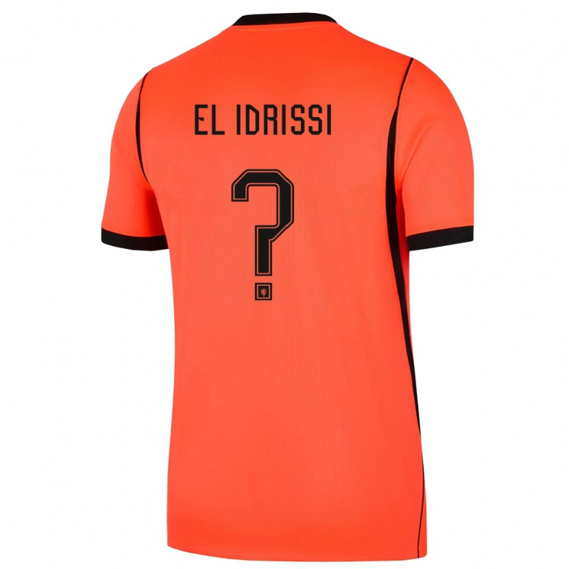 DanxenレディースオランダYasim El Idrissi#0オレンジ 黒ホームシャツ26-28ジャージーユニフォーム