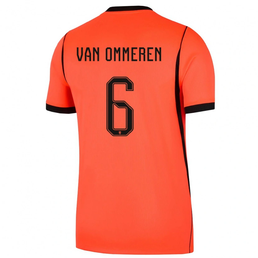 DanxenレディースオランダJaygo Van Ommeren#6オレンジ 黒ホームシャツ26-28ジャージーユニフォーム