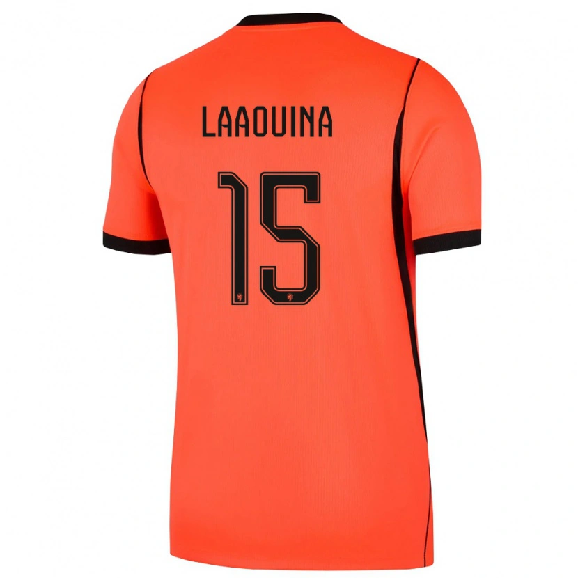 DanxenレディースオランダDriss Laaouina#15オレンジ 黒ホームシャツ26-28ジャージーユニフォーム