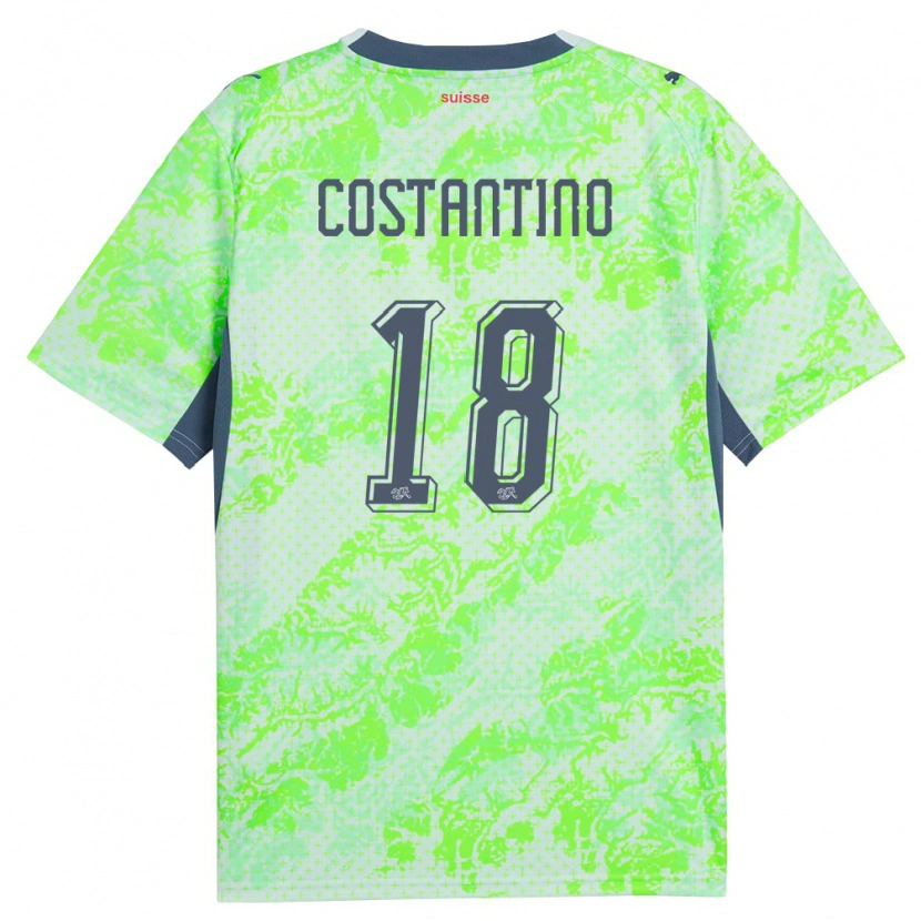DanxenレディーススイスValerio Costantino#18緑 紺アウェイシャツ26-28ジャージーユニフォーム