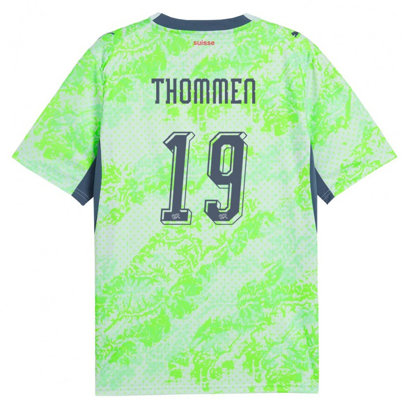 DanxenレディーススイスLoan Thommen#19緑 紺アウェイシャツ26-28ジャージーユニフォーム
