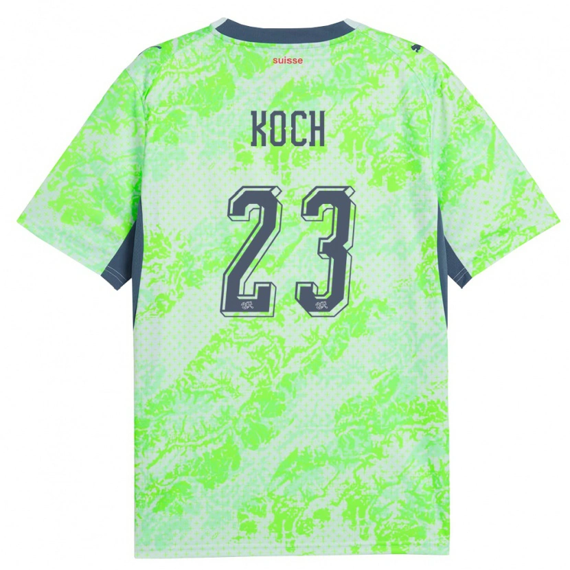 DanxenレディーススイスCédric Koch#23緑 紺アウェイシャツ26-28ジャージーユニフォーム