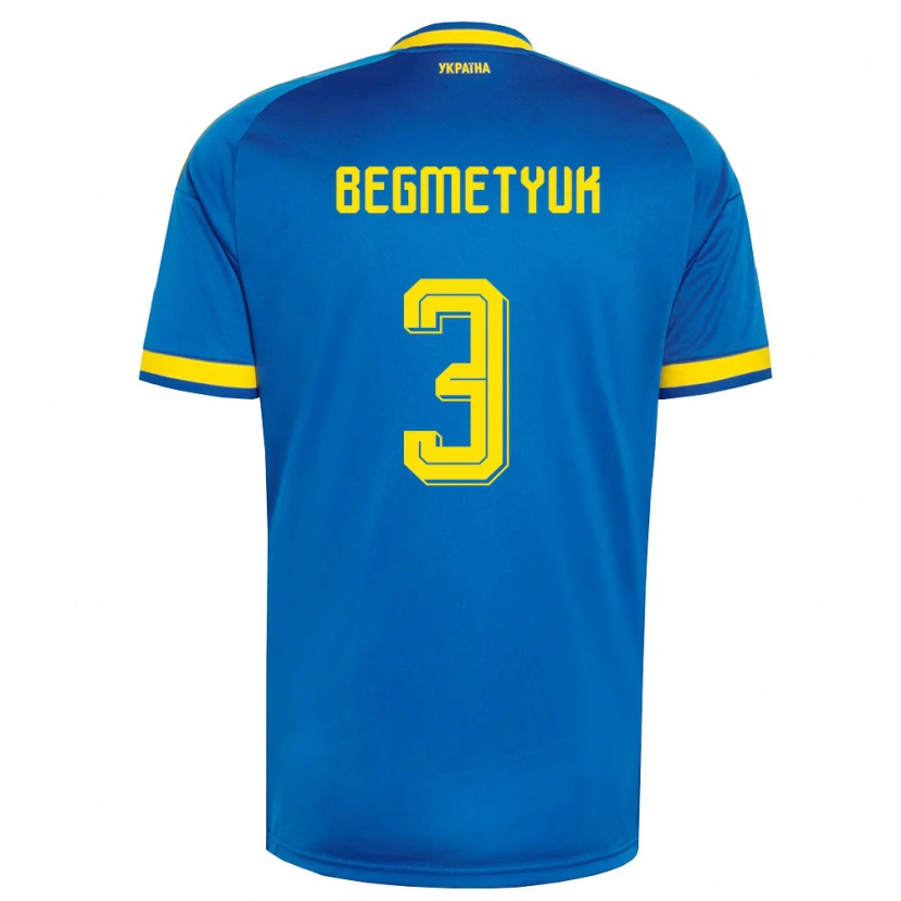 DanxenレディースウクライナBogdan Begmetyuk#3青 黄 紺アウェイシャツ26-28ジャージーユニフォーム