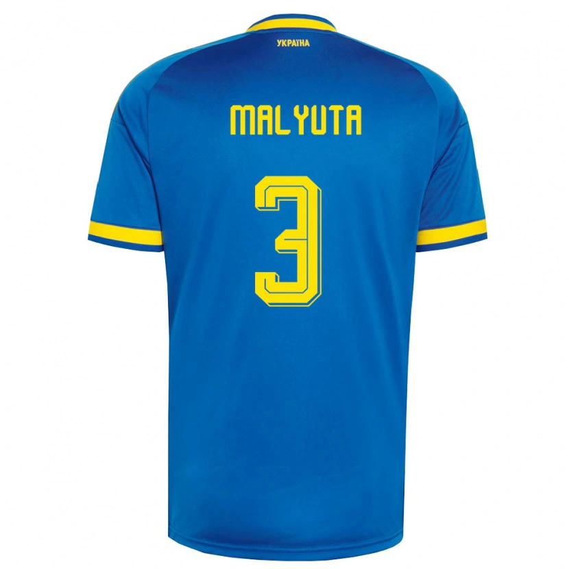 DanxenレディースウクライナArtur Malyuta#3青 黄 紺アウェイシャツ26-28ジャージーユニフォーム