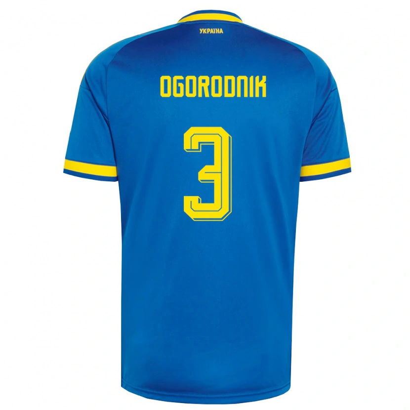 DanxenレディースウクライナDanylo Ogorodnik#3青 黄 紺アウェイシャツ26-28ジャージーユニフォーム