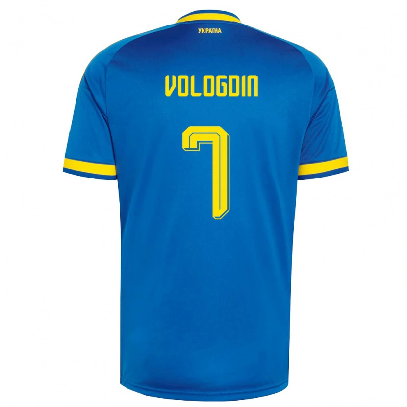 DanxenレディースウクライナOleksandr Vologdin#7青 黄 紺アウェイシャツ26-28ジャージーユニフォーム
