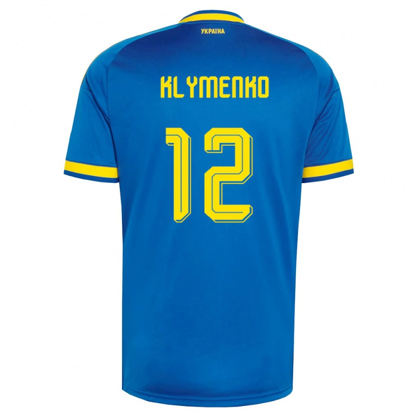 DanxenレディースウクライナYegor Klymenko#12青 黄 紺アウェイシャツ26-28ジャージーユニフォーム