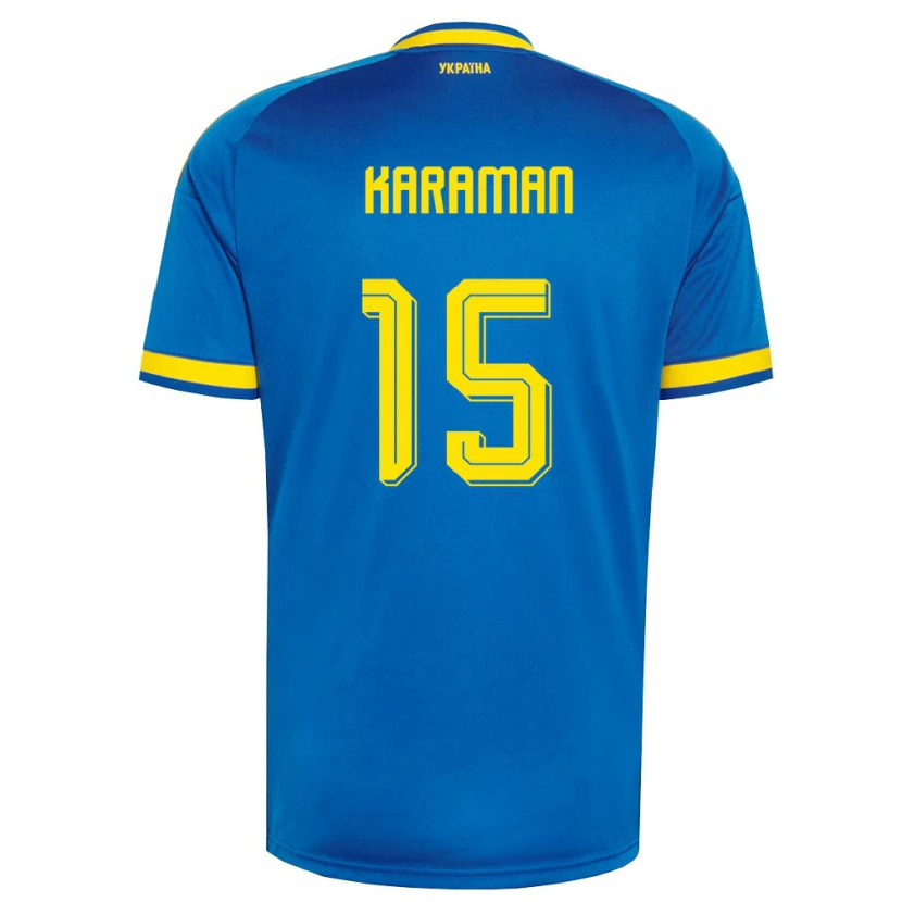 DanxenレディースウクライナYaroslav Karaman#15青 黄 紺アウェイシャツ26-28ジャージーユニフォーム