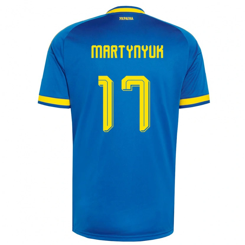 DanxenレディースウクライナAnton Martynyuk#17青 黄 紺アウェイシャツ26-28ジャージーユニフォーム
