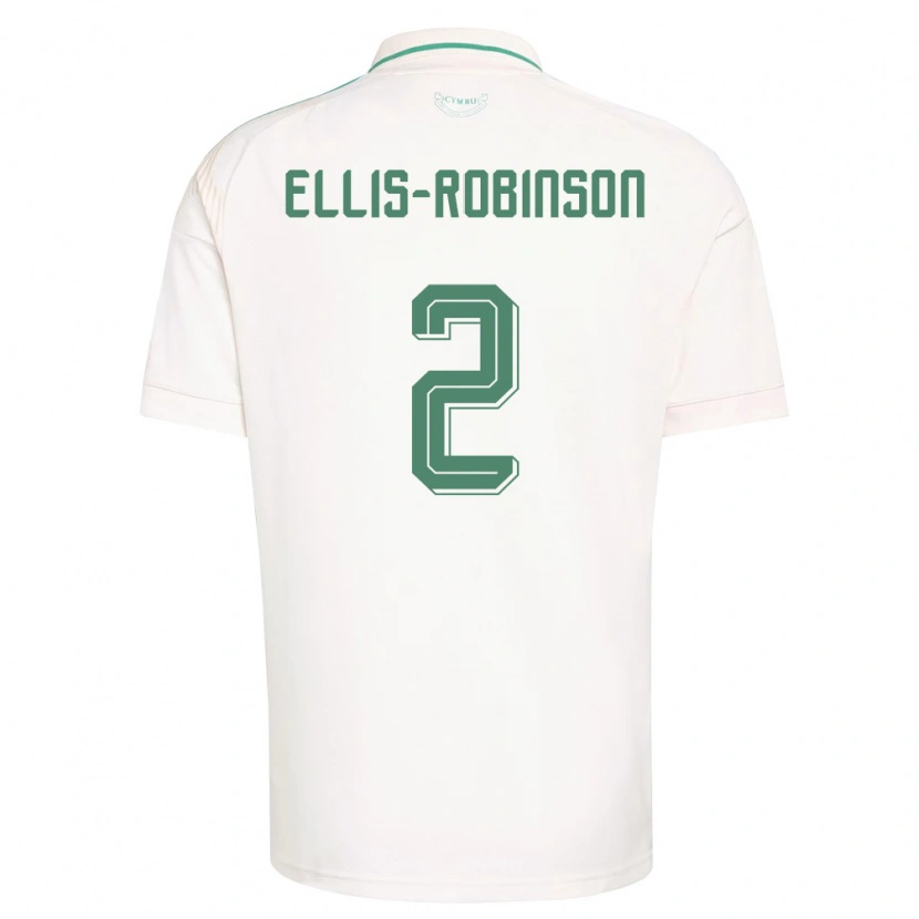 DanxenレディースウェールズEddie Ellis-Robinson#2白 茶 緑アウェイシャツ26-28ジャージーユニフォーム