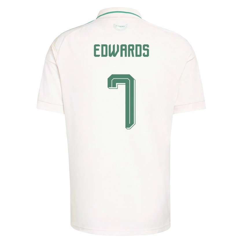 DanxenレディースウェールズOliver Edwards#7白 茶 緑アウェイシャツ26-28ジャージーユニフォーム