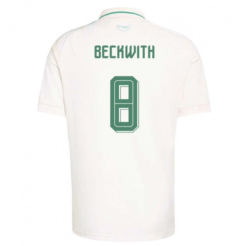 DanxenレディースウェールズRalphie Beckwith#8白 茶 緑アウェイシャツ26-28ジャージーユニフォーム