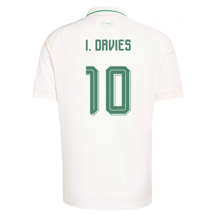 Danxenレディースウェールズアイザック・デイヴィス#10白 茶 緑アウェイシャツ26-28ジャージーユニフォーム
