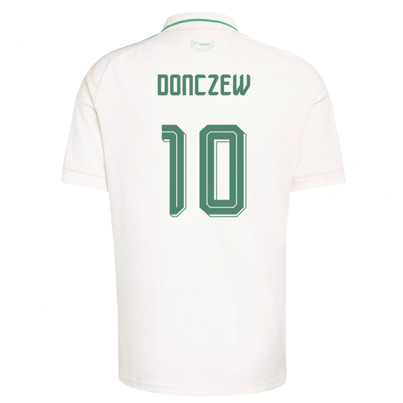 DanxenレディースウェールズAxel Donczew#10白 茶 緑アウェイシャツ26-28ジャージーユニフォーム